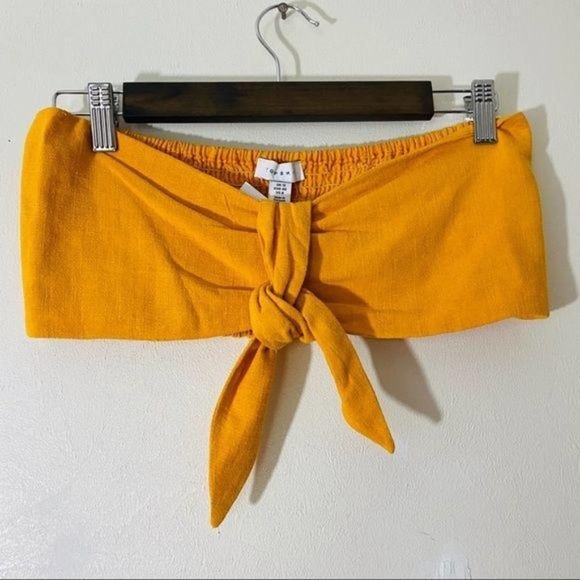 TOPSHOP NWT Yellow Bandeau Top Size 8 - Picture 3 of 7